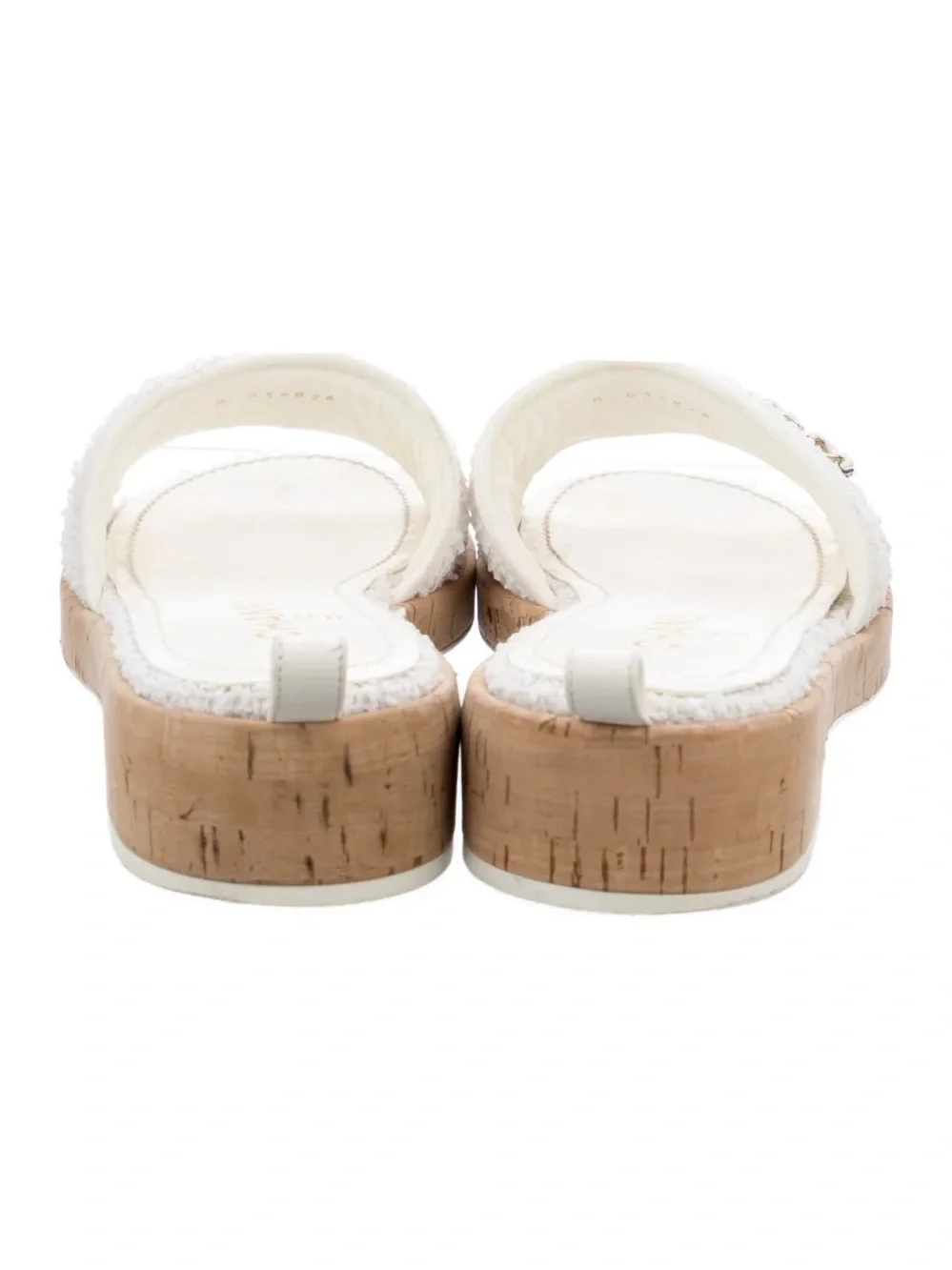 CHANEL White Tweed Sandals 41